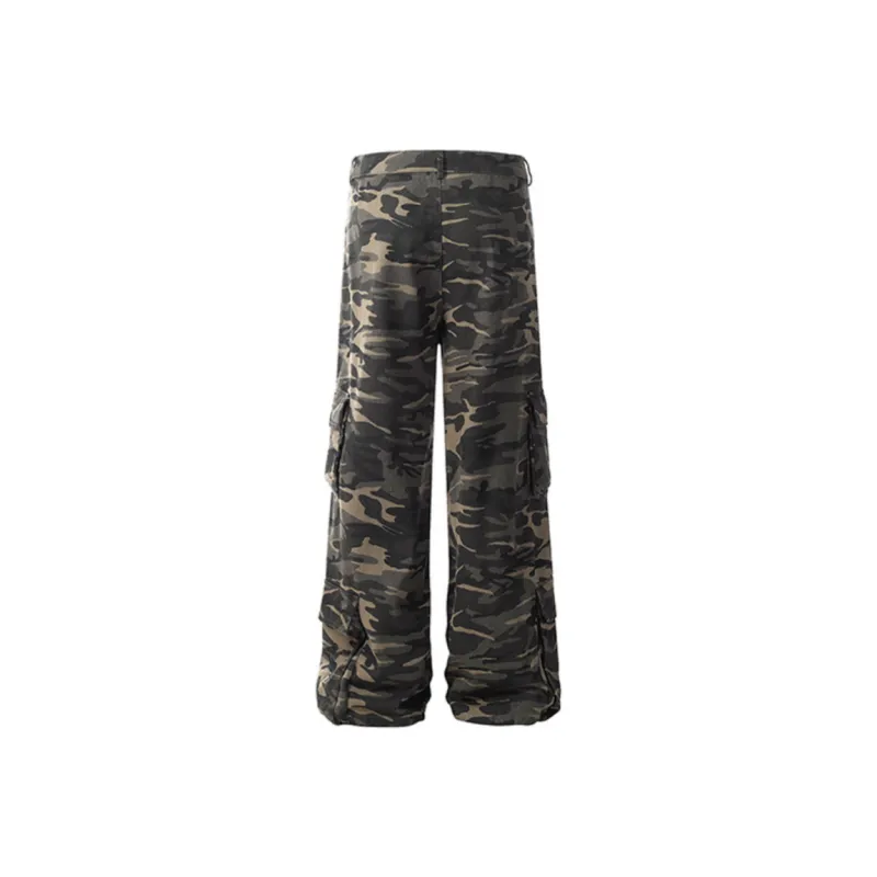 Vine Color Cargo Pants Unisex Camouflage-1