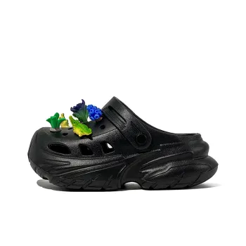 OUBT Swamp Crocodile, 3D Effect Accessories Clogs Women's Black