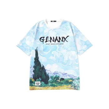 GENANX Straight T-Shirt Unisex Light Blue