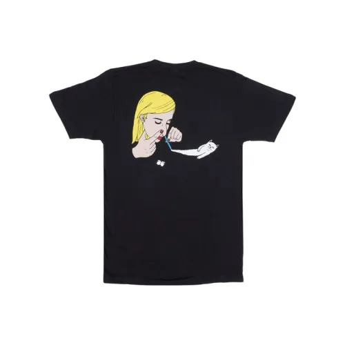 립앤딥 블랙 남녀공용 티셔츠