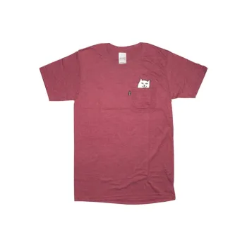 RIPNDIP Crew Neck Fitted Straight Short Sleeved T Shirt Unisex Burgundy