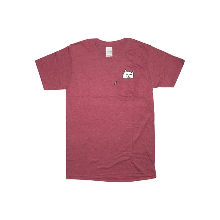 RIPNDIP Crew Neck Fitted Straight Short Sleeved T Shirt Unisex Burgundy-0
