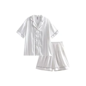 Same Language Pajama Set Men's Snow White Stripes