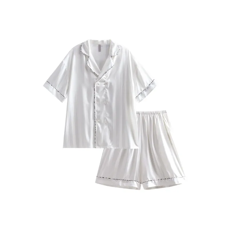Same Language Pajama Set Men's Snow White Stripes-0