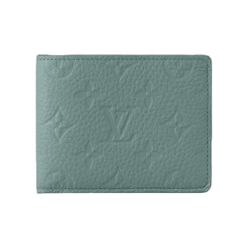 LOUIS VUITTON Cow Leather Wallet Women's Green-0