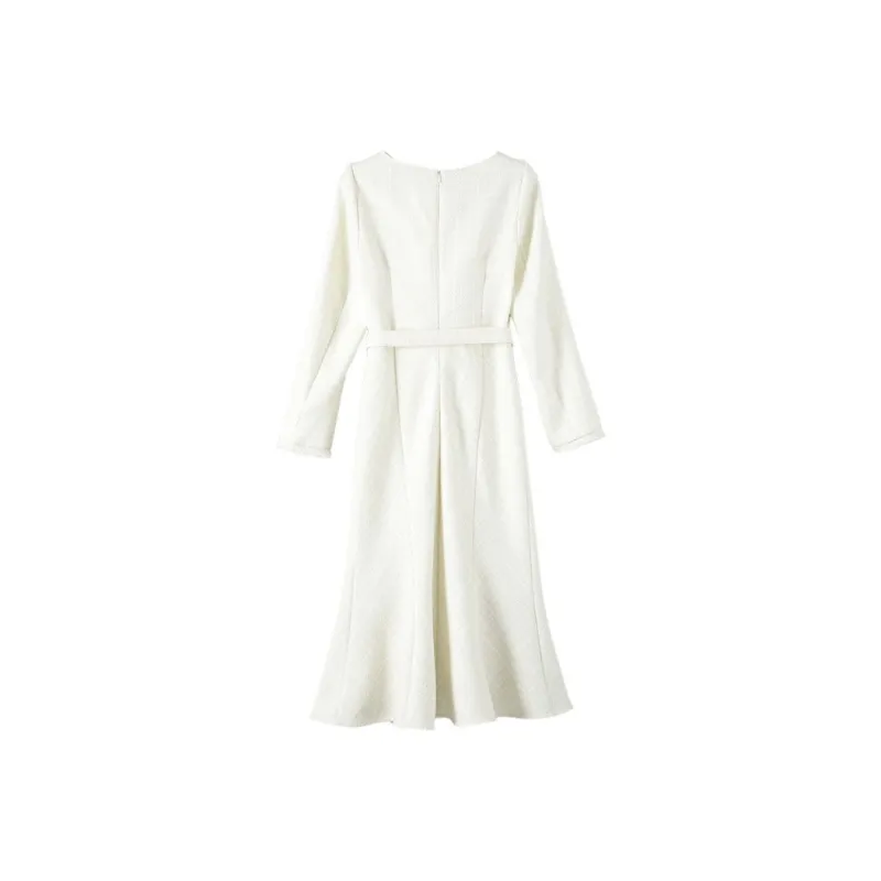 Late White Dress Women's Apricot-1