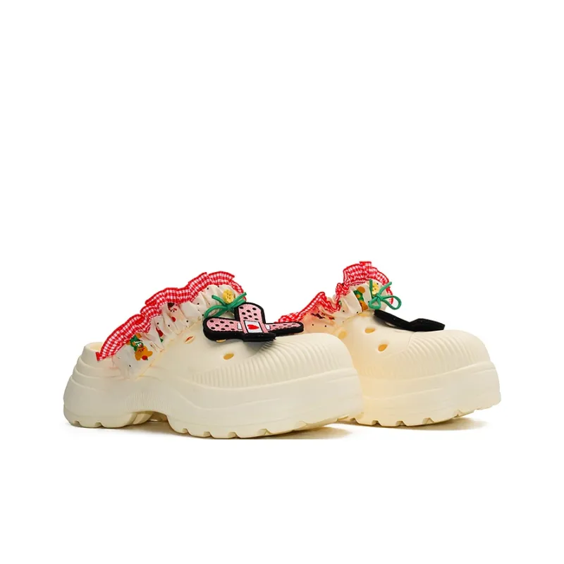 Bandage Princess Style Trendy Cave Shoes Women's Ecru Adjustable-11