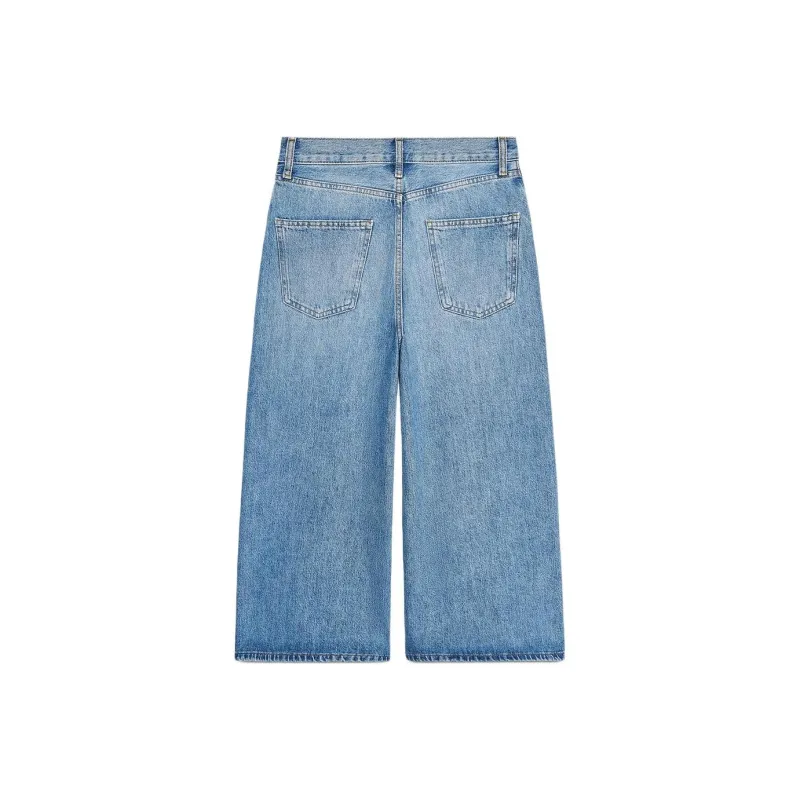 ZARA ZW Series Denim Shorts Women's Blue-1