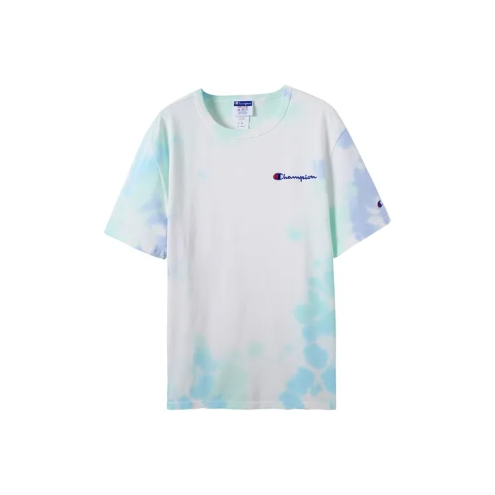 Champion Straight T Shirt US Version Unisex Sky Blue-0