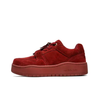 Chi Wolf Height Increasing Low Top Skateboard Shoes Unisex Burgundy
