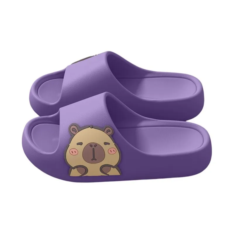 LUNNIFEIYA Slip Resistant, Squashy And Bouncy Feeling, Home Bathing Sandal Yellow, Purple, Black, Khaki-4