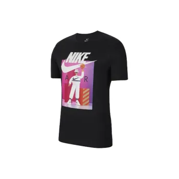 Nike Sportswear Men's Print Crewneck Sport T Shirt Black