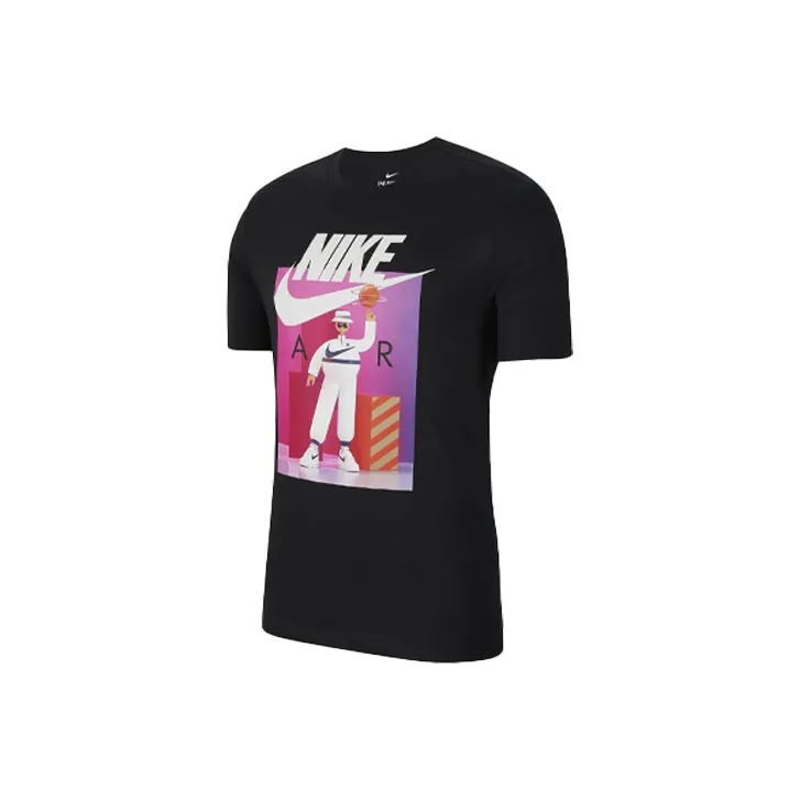 Nike Sportswear Men's Print Crewneck Sport T-Shirt Black-0