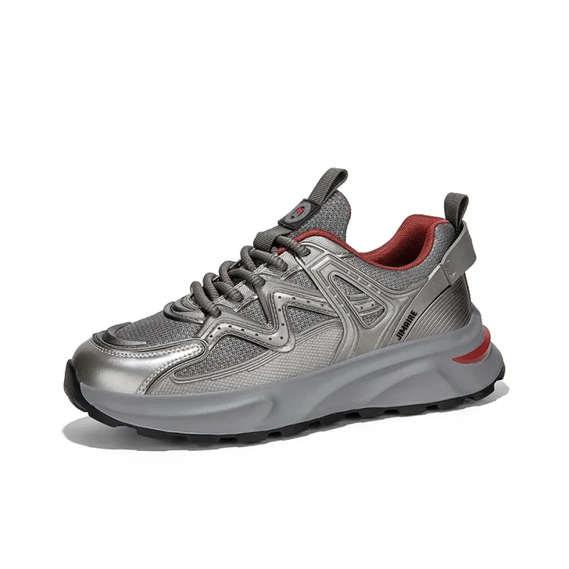 King Jinmai Slip Resistant Breathable Height Increasing Low Top Chunky Sneakers Men's-5
