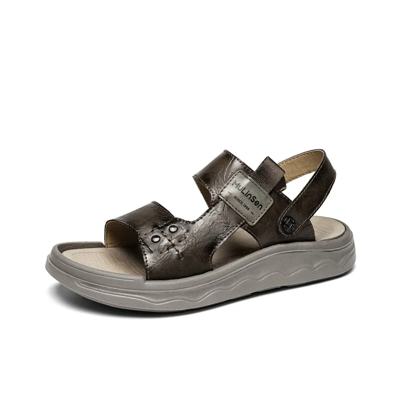 Mulinsen Beach Sandals Men Black/Khaki/Dark Brown-9