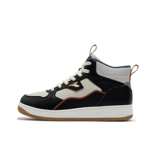 361° Warm And Wear Resistant High Top Skateboard Shoes Men's Black Beige