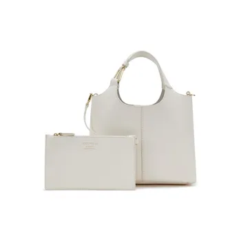 COCCINELLE Cow Leather Basket Bag Shoulder Bag Crossbody Bag Handbag Large Size Women's Coconut Milk White