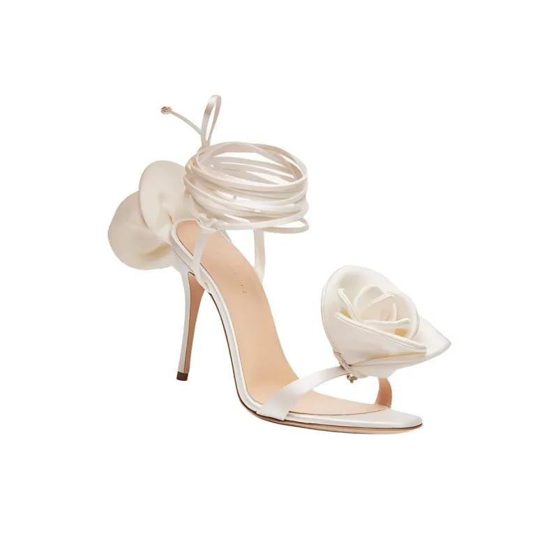 Magda Butrym 105mm Flower Satin Sandals Women's-3
