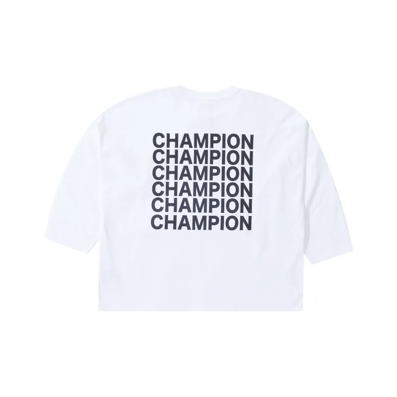 Champion Straight Long Sleeved T Shirt Japan Version Unisex-0