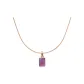 Amethyst Block Pendant with Snake Chain
