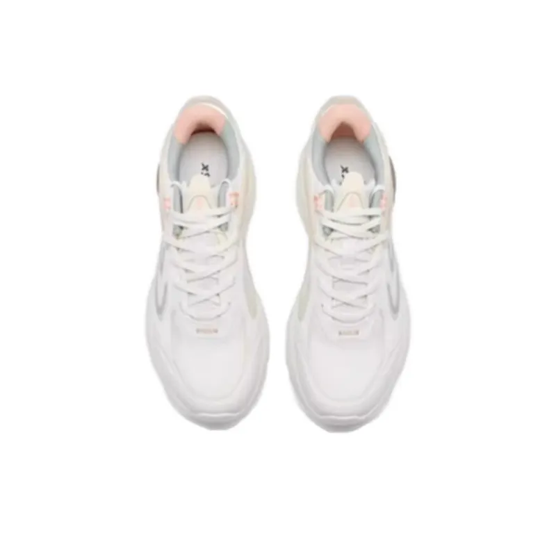 XTEP Yuan Qi Abrasion Resistant Low Top Casual Shoes Women's White Pink Green-4