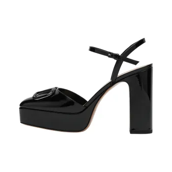 Valentino Vlogo Chunky Heel High Heels 9cm Women's Black
