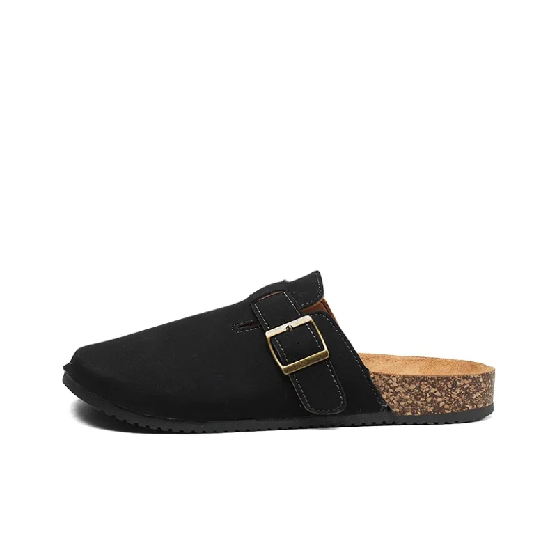 OUGLEMEN Cork Sole Slip Resistant Quiet Closed Toe Slippers Unisex Box Included-11
