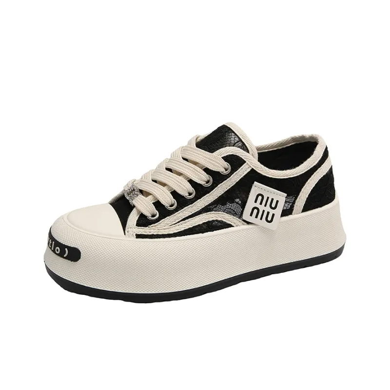 BANWEIDIYA Lightweight Breathable Height Increasing Low Top Skateboard Shoes Women's-0