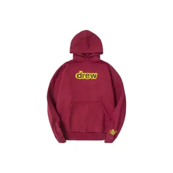 Drew House Letter Logo Series Sweatshirts Unisex Burgundy Red