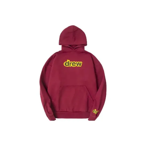 Drew House Letter Logo Series Sweatshirts Unisex Burgundy Red