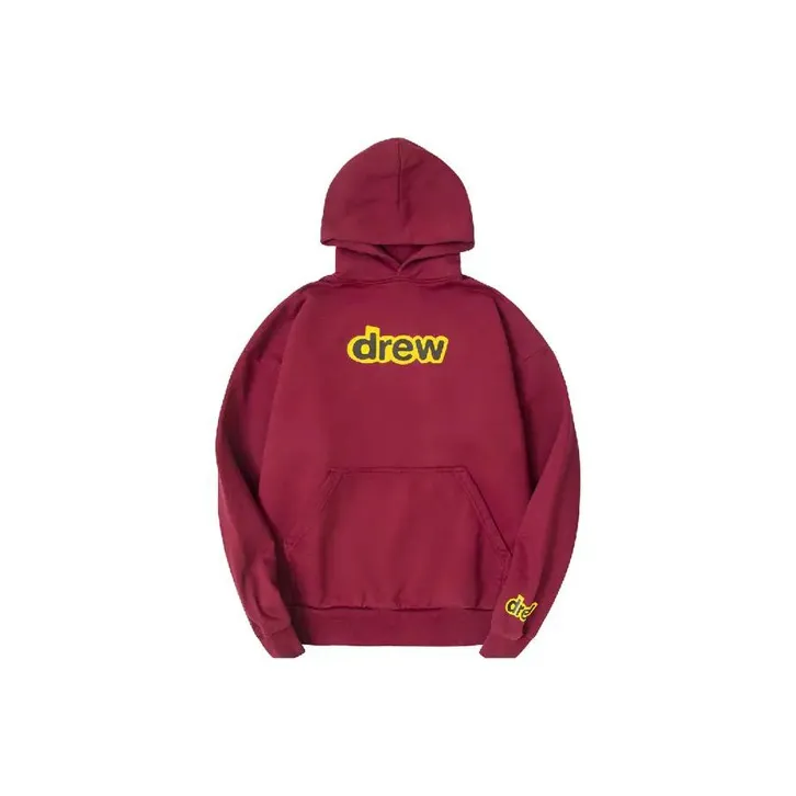 Drew House Letter Logo Series Sweatshirts Unisex Burgundy Red-0