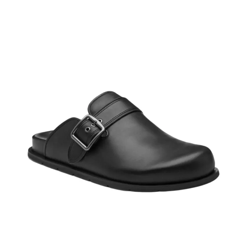 COACH Buckle Rubber Sole Abrasion Resistant Closed Toe Slippers Men's Black-2