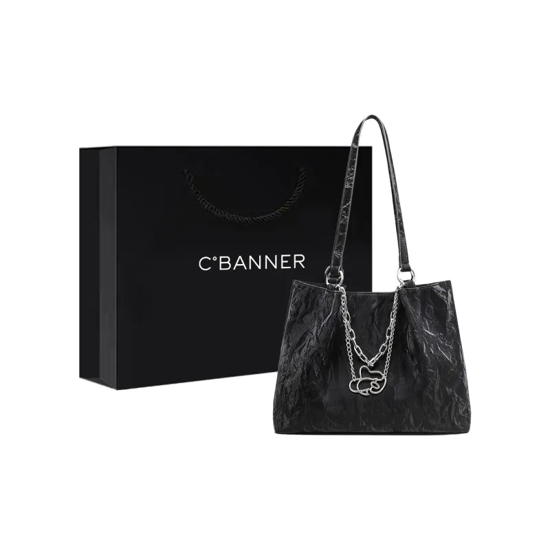 C°BANNER Cow Leather Shoulder Bag Tote Regular Women's Black-0