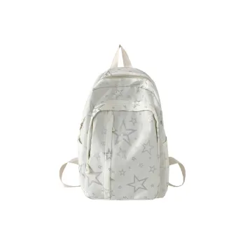 BUBM Composite Cloth Backpack Unisex White/Black/Purple/Orange/Green/Pink