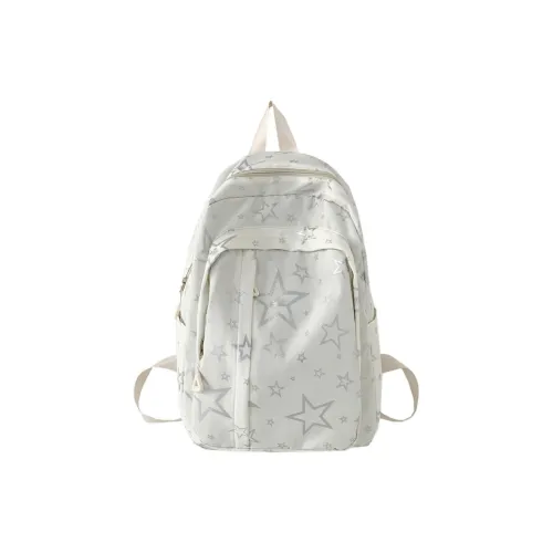 BUBM Composite Cloth Backpack Unisex White/Black/Purple/Orange/Green/Pink