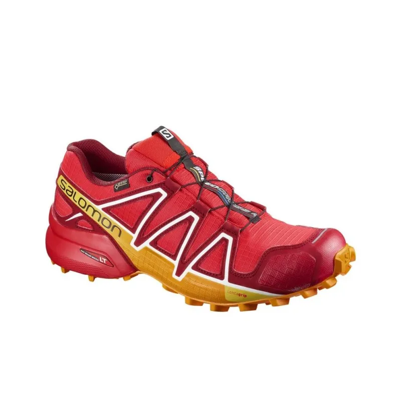 SALOMON Speedcross 4 Anti Slip Wear Resistant Low Top Running Shoes Men's Red-1