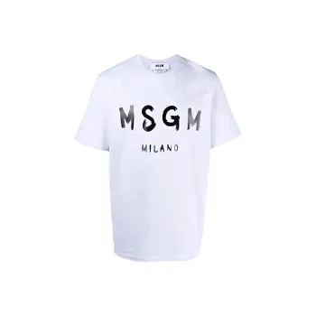 MSGM Logo Printed Crewneck T Shirt