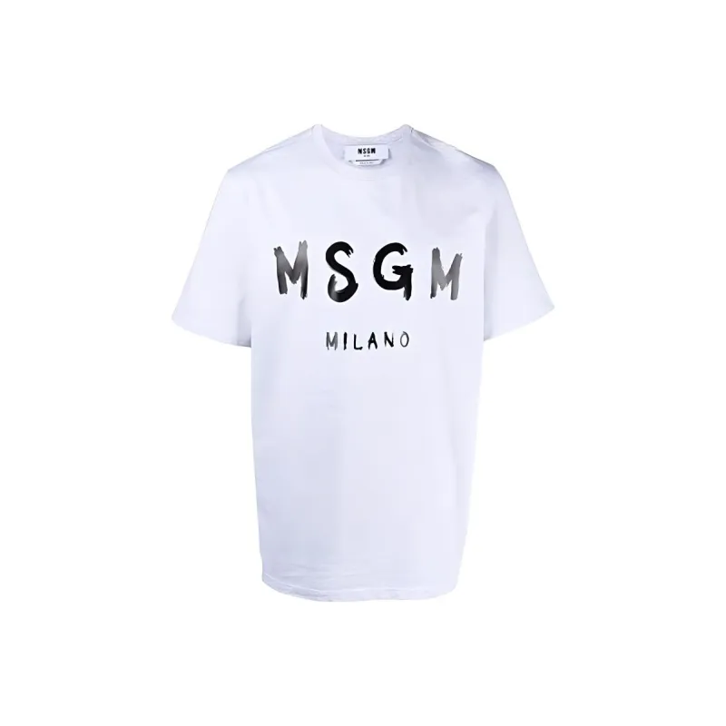 MSGM Logo Printed Crewneck T Shirt-0