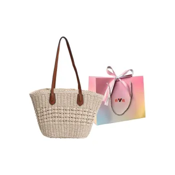 Yalu Woven Shoulder Bag Regular Women's Beige/Khaki