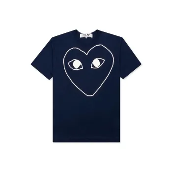 Comme Des Garcons Play White Outline Heart T shirt