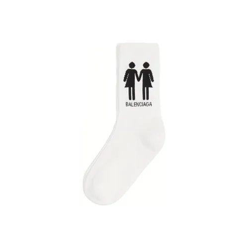 Balenciaga Crew Socks Regular Fit Men's 1 Pack White