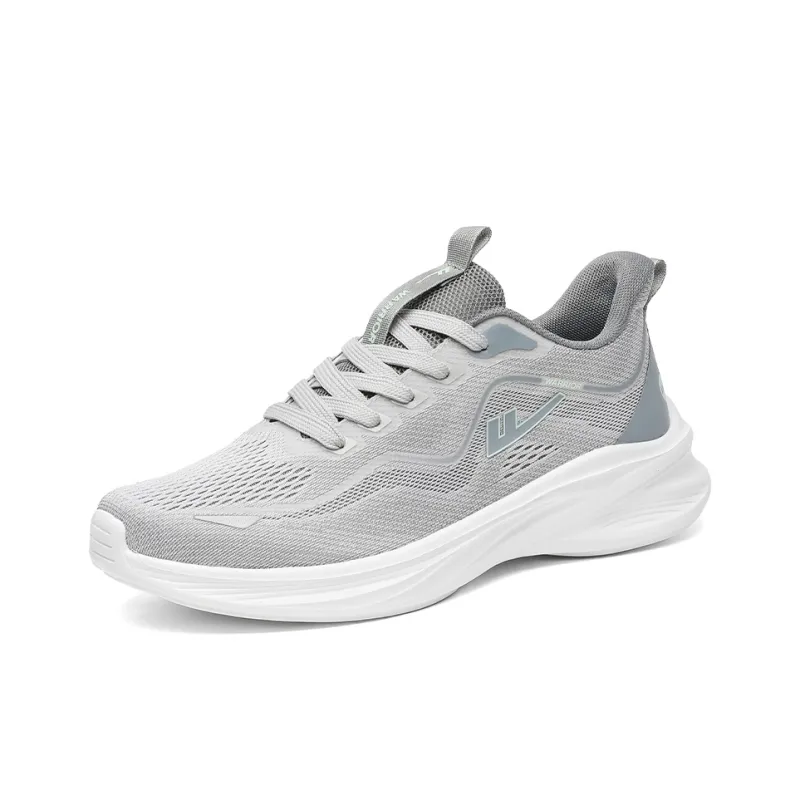 Warrior Breathable Lightweight Low Top Casual Training Long Distance Running Shoes Men's Light Gray-2