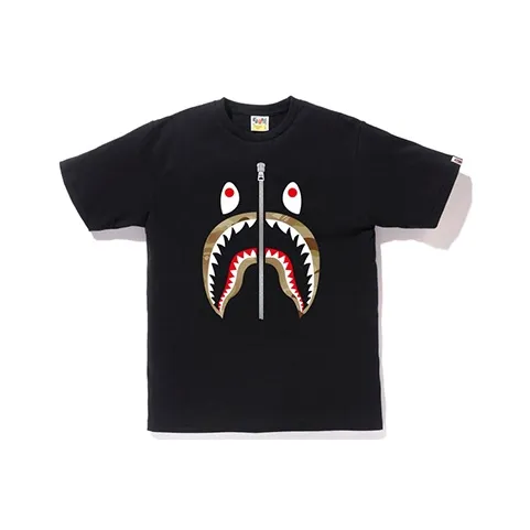 A BATHING APE Splinter Camo Shark Tee-0
