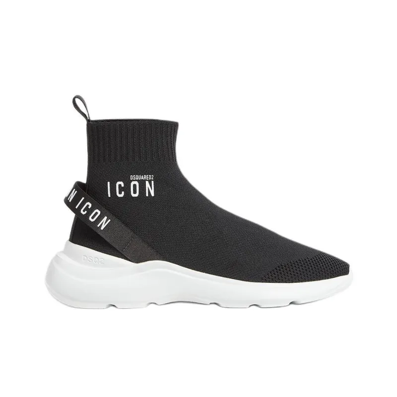 DSQUARED 2 Icon Fly High Top Casual Shoes Men's Black-1