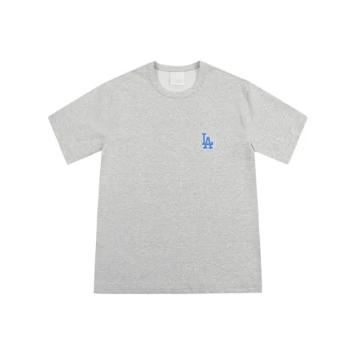 MLB Base Logo T Shirts Unisex Gray
