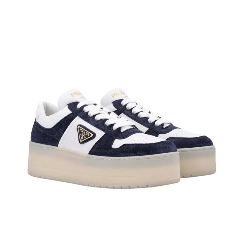 PRADA Low Top Skateboard Shoes Women's Blue-1