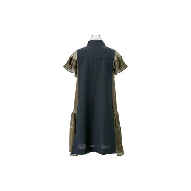 Sacai Short Sleeved Dresses Women's Navy-1