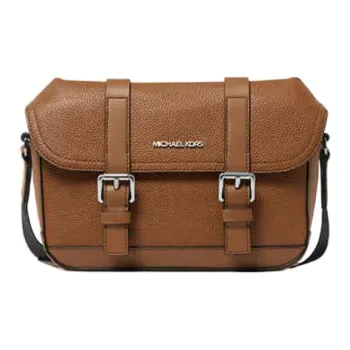 MICHAEL KORS COOPER Cow Leather Messenger Bag, Crossbody Bag, Shoulder Bag Men's Brown