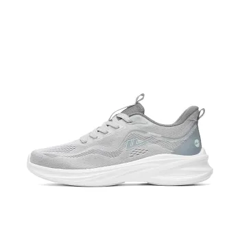 Warrior Breathable Lightweight Low Top Casual Training Long Distance Running Shoes Men's Light Gray
