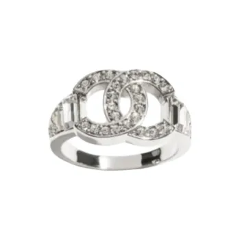 CHANEL Metal Rings Unisex Silver